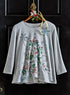 Christmas Greetings Pocket Top — Gray