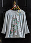 Christmas Greetings Pocket Top — Gray