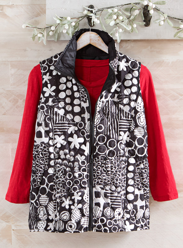 Doodle Bug Reversible Quilted Vest