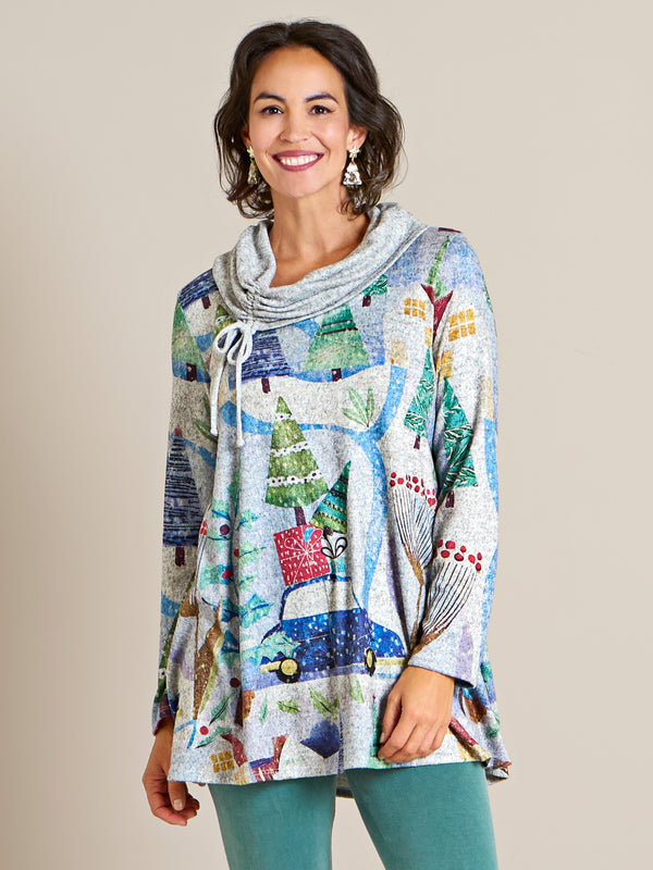 Holiday Drive Cowl Top