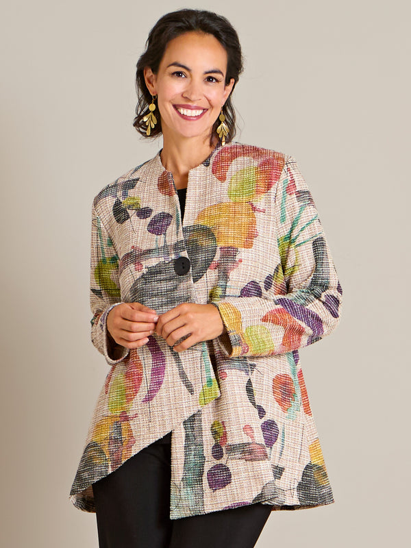 Confetti Weave Angled Hem Jacket
