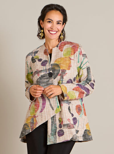 Confetti Weave Angled Hem Jacket