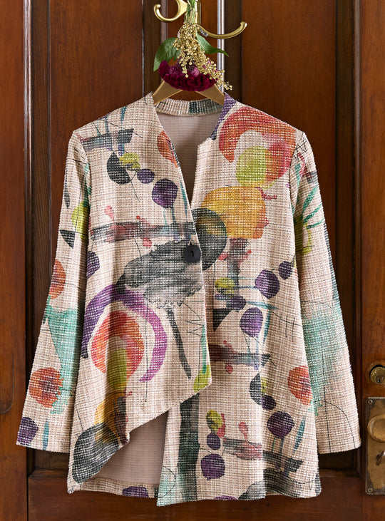 Confetti Weave Angled Hem Jacket