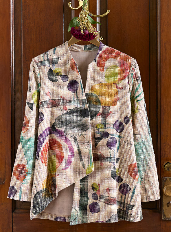 Confetti Weave Angled Hem Jacket