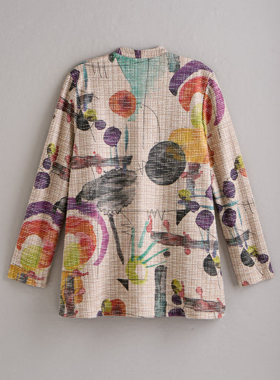 Confetti Weave Angled Hem Jacket