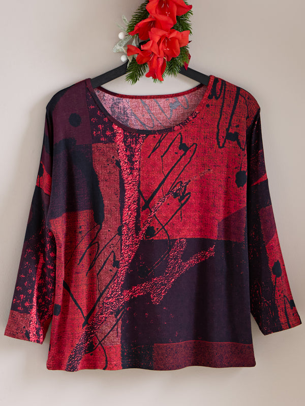Crimson Illusion Top — Red