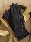 String of Pearls Touchscreen Gloves — Black