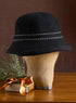 Soft Stitch Cloche Hat — Black