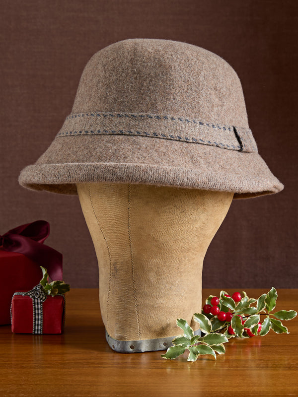 Soft Stitch Cloche Hat — Taupe
