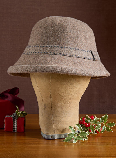 Soft Stitch Cloche Hat — Taupe