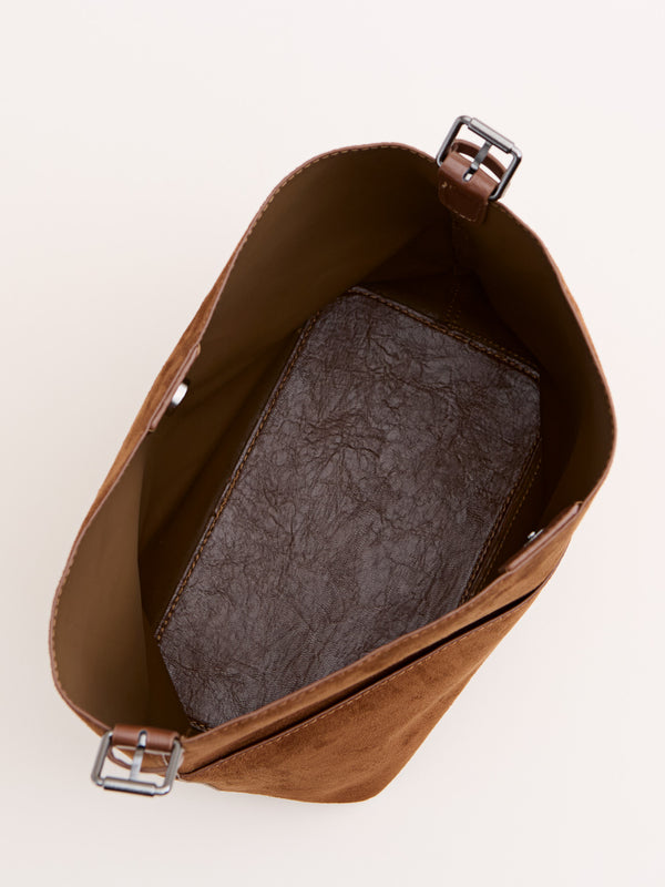 All Day Crossbody Bucket Tote — Brown