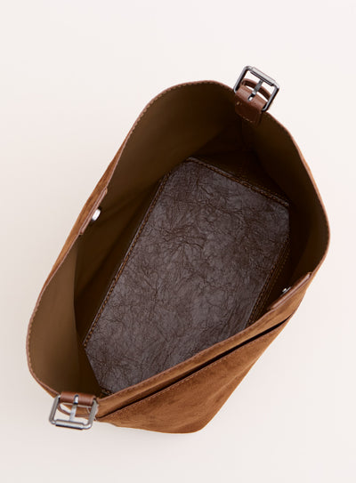 All Day Crossbody Bucket Tote — Brown