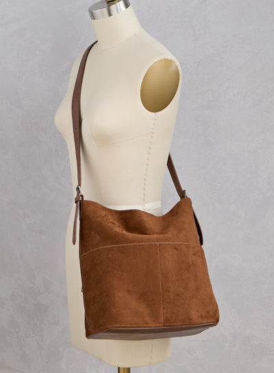 All Day Crossbody Bucket Tote — Brown