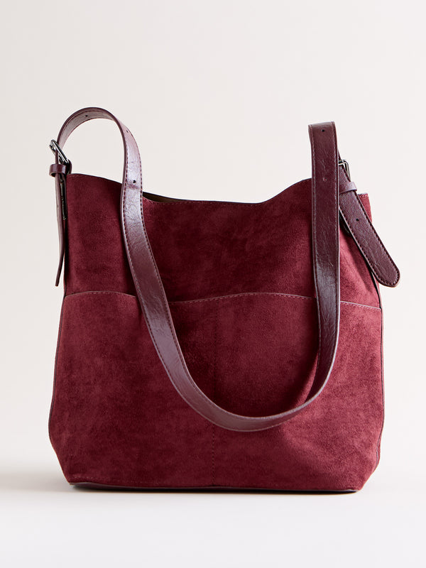 All Day Crossbody Bucket Tote — Wine