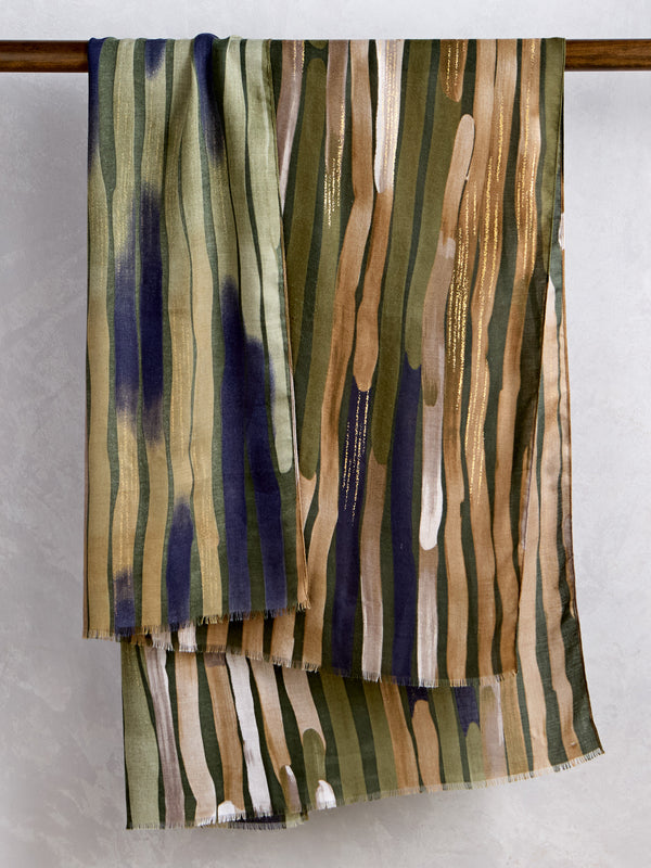 Gilded Rainfall Scarf — Pine