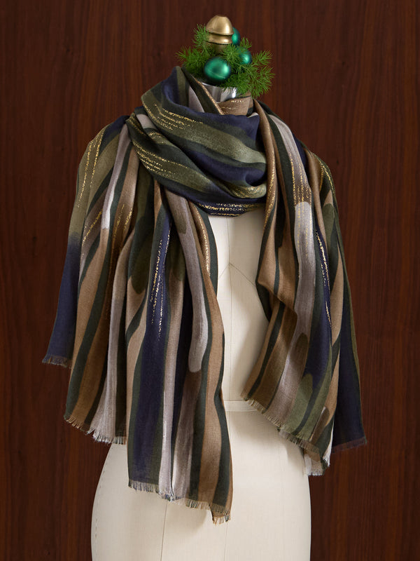 Gilded Rainfall Scarf — Pine