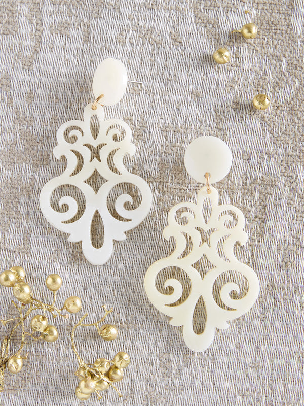 Go for Baroque Earrings — Ivory