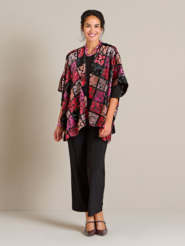 P90019 - Windowpane Velvet Topper Outfit