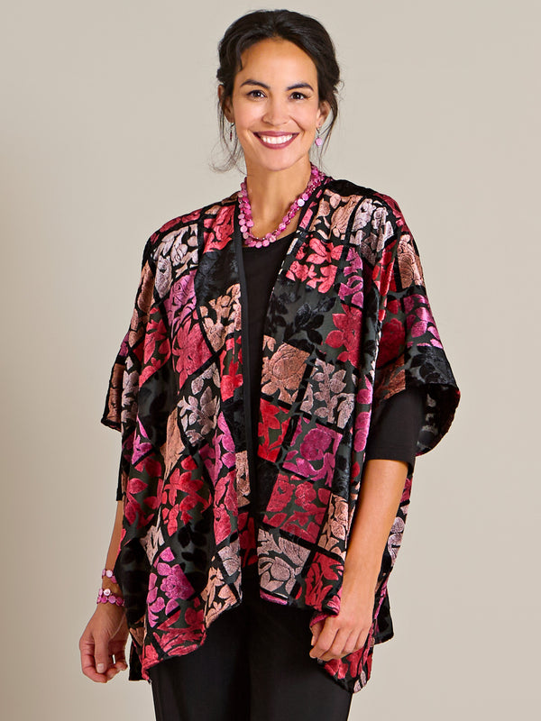 Windowpane Blooms Velvet Topper