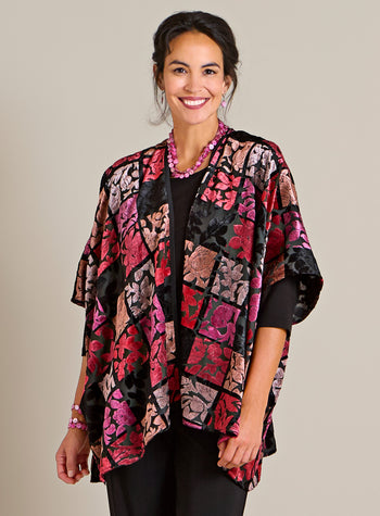 Windowpane Blooms Velvet Topper