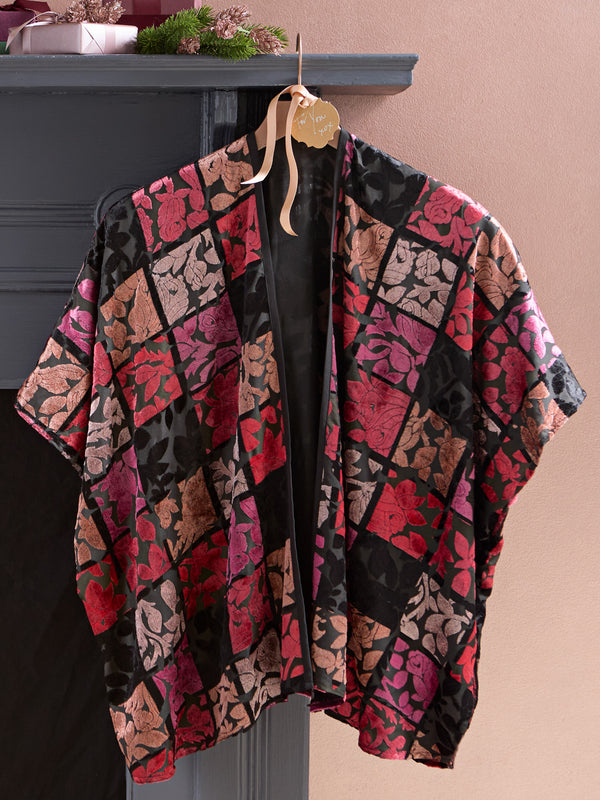Windowpane Blooms Velvet Topper