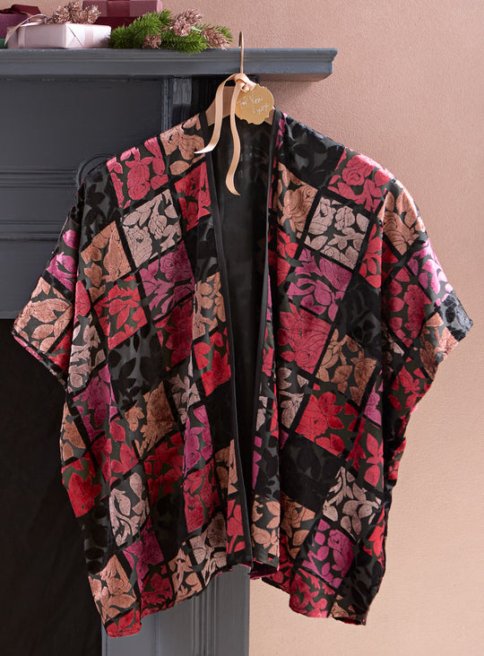 Windowpane Blooms Velvet Topper