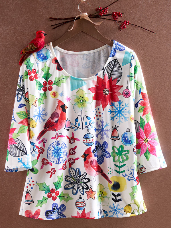 Winter Visitor Top — White