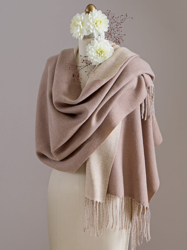 Light and Shadow Reversible Wrap — Natural
