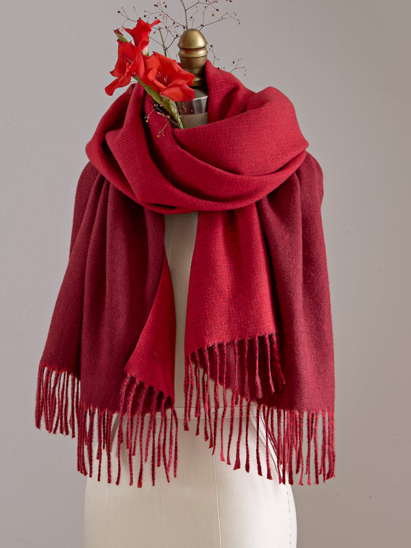 Light and Shadow Reversible Wrap — Red