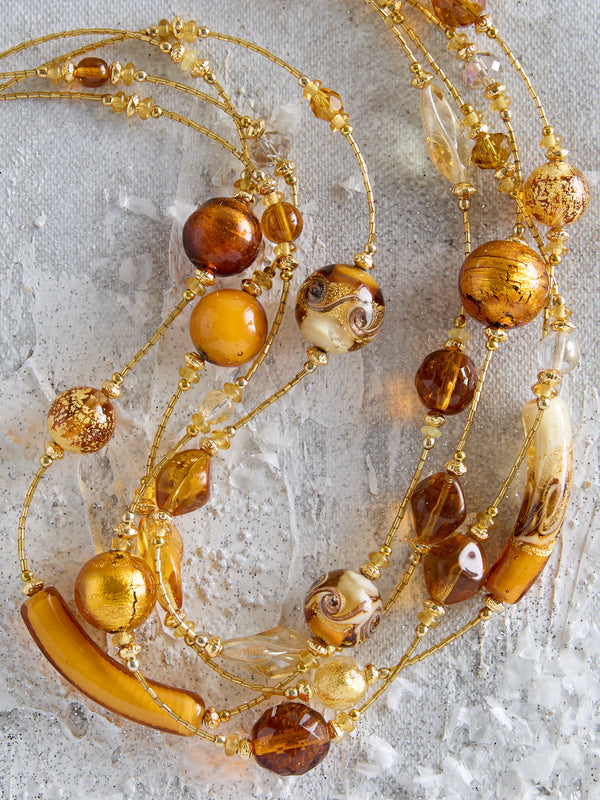 Venetian Topaz Glass Necklace