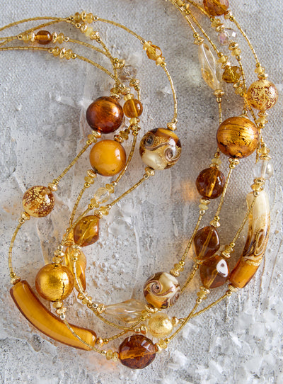 Venetian Topaz Glass Necklace