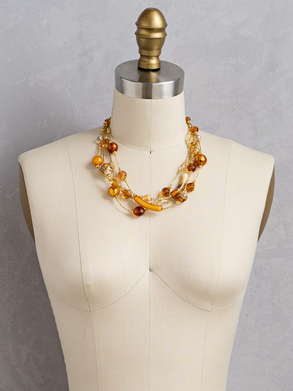 Venetian Topaz Glass Necklace