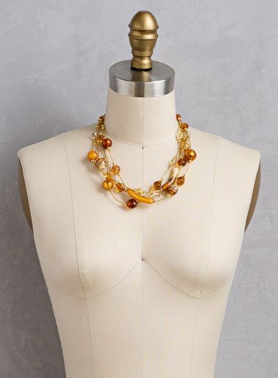 Venetian Topaz Glass Necklace