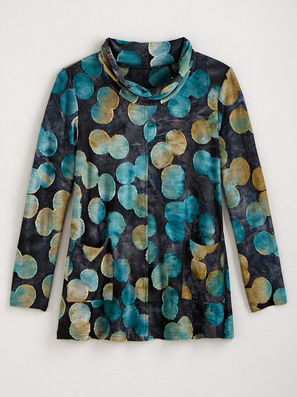 Dot Matrix Pocket Top — Teal