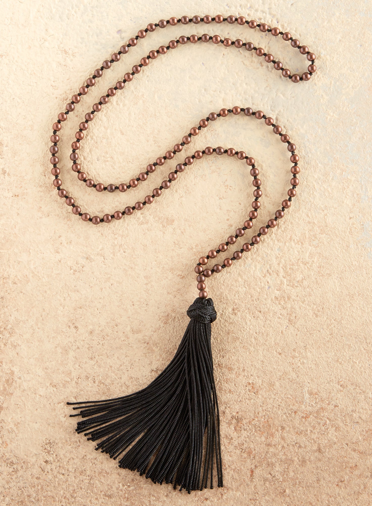 Silk hot sale tassel necklace