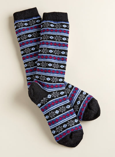 Cozy Alpaca Diamond Stripe Socks