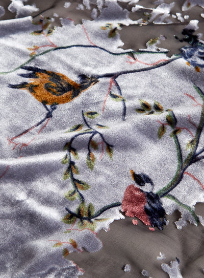 Quiet Mist Silk Velvet Scarf