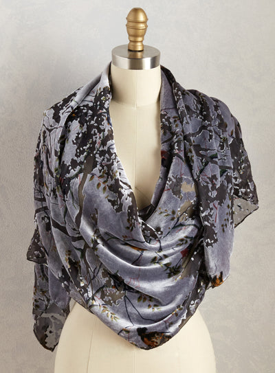 Quiet Mist Silk Velvet Scarf