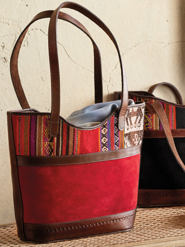Illimani Wool and Suede Tote