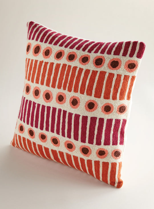 Kashmiri Crewel Pillow – Circle