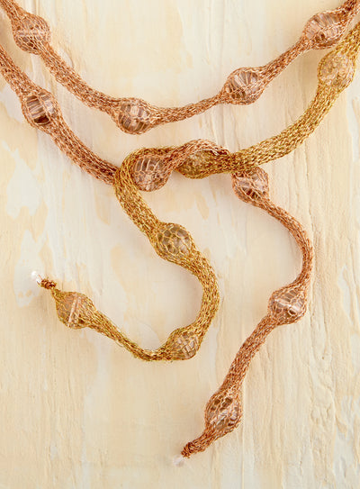 Copper and Silk Serpent Necklace