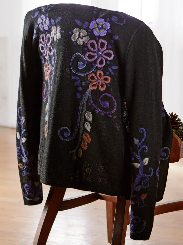 Jacobean Jacquard Reversible Cardigan