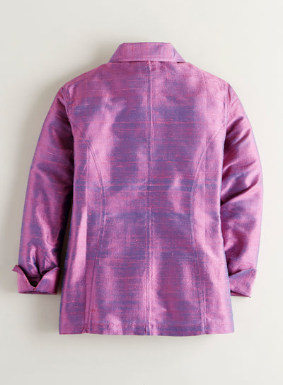 Iridescent Silk Shirt Jacket