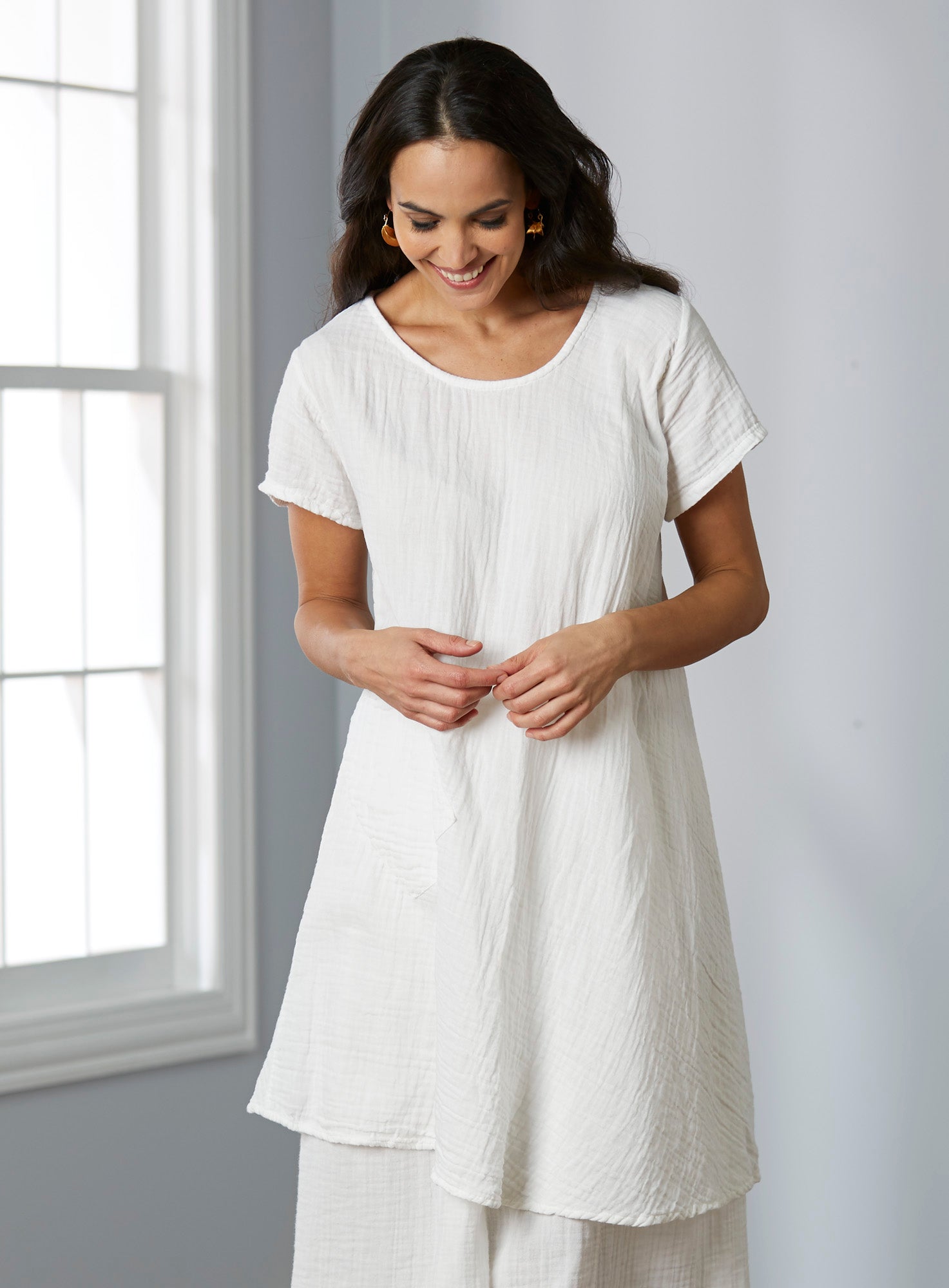 White cotton tunic outlet dress