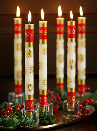 Festive Sun Hand-painted Candles