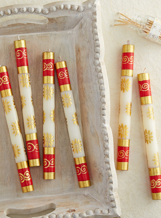 Festive Sun Hand-painted Candles FINAL SALE (No Returns)
