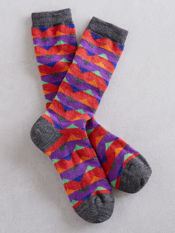 Cozy Alpaca Zig Zag Socks FINAL SALE (No Returns)