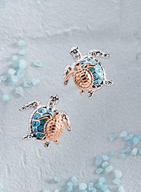 Mother and Child Turtle Earrings
