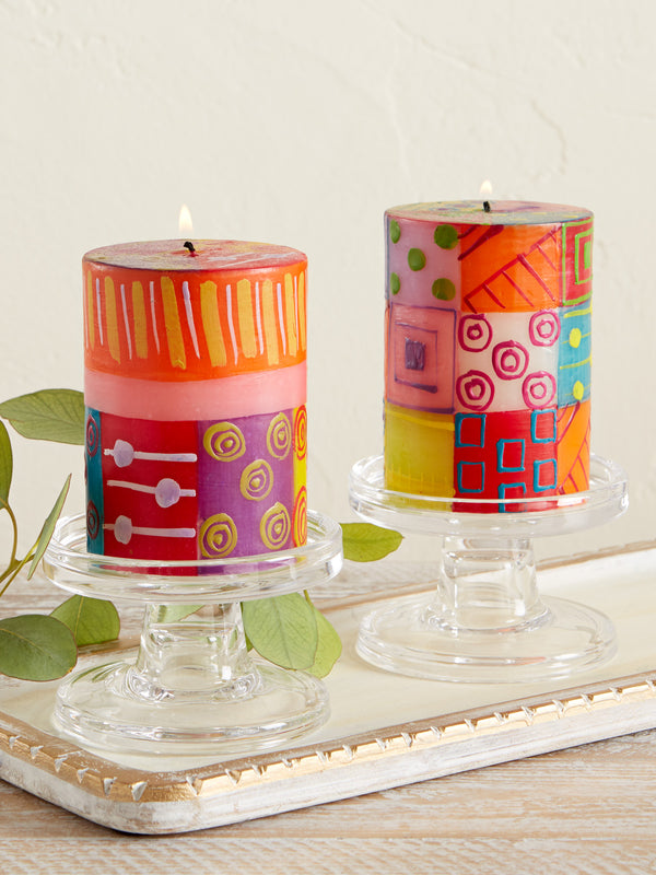 Spark of Color Hand-painted Pillar Candles