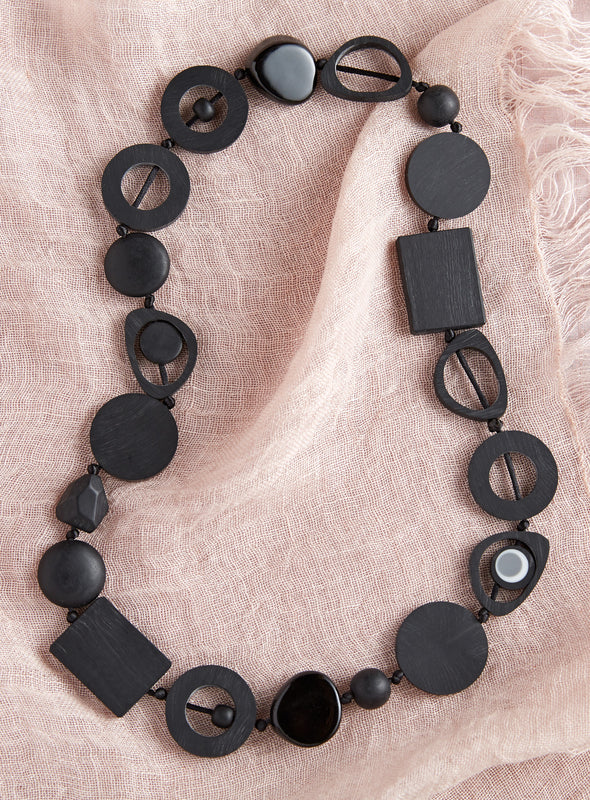 High Impact Modernist Necklace -  Black